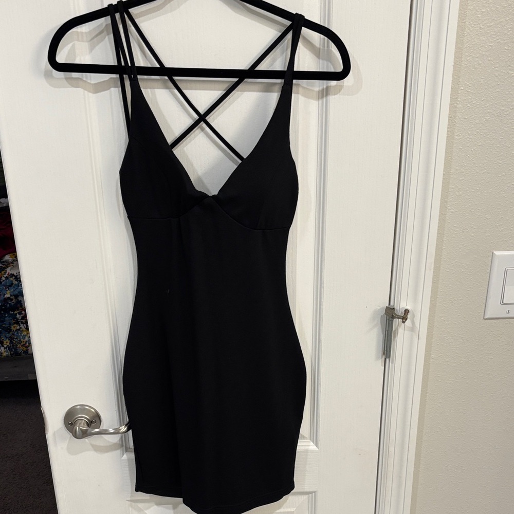 Elegant Black Strappy Dress